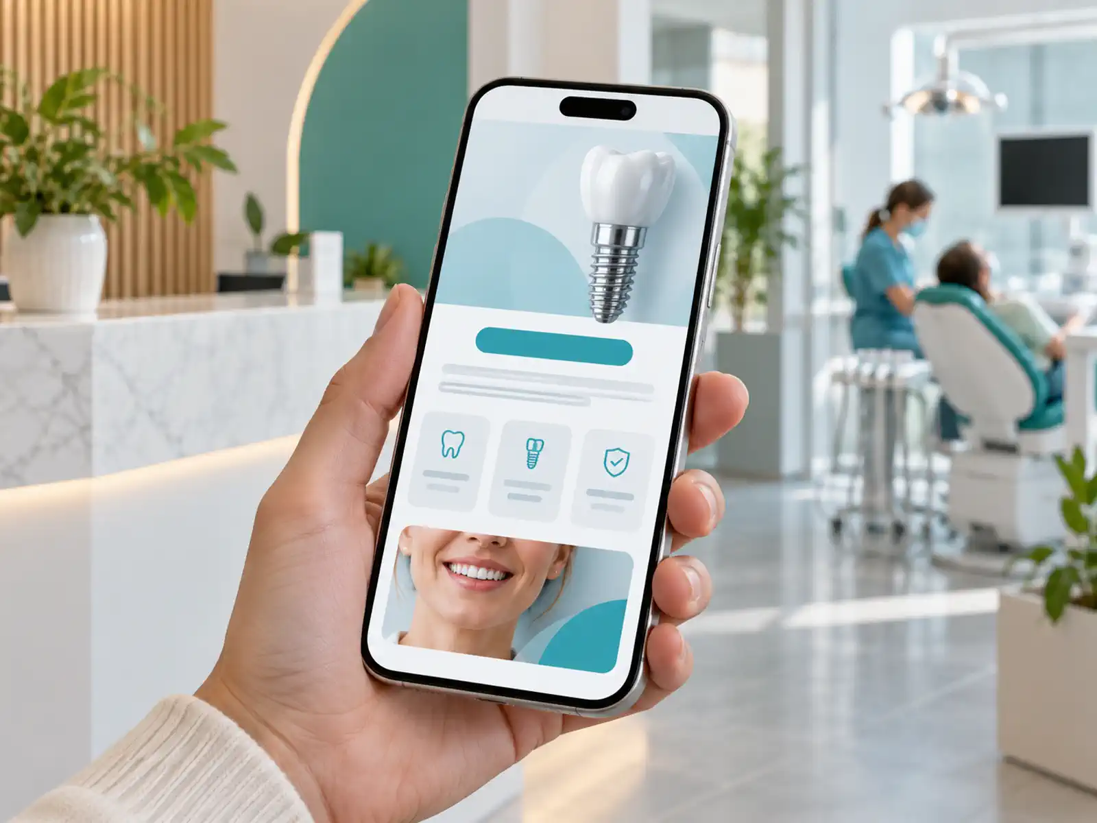 Landing de implantes dentales en el móvil