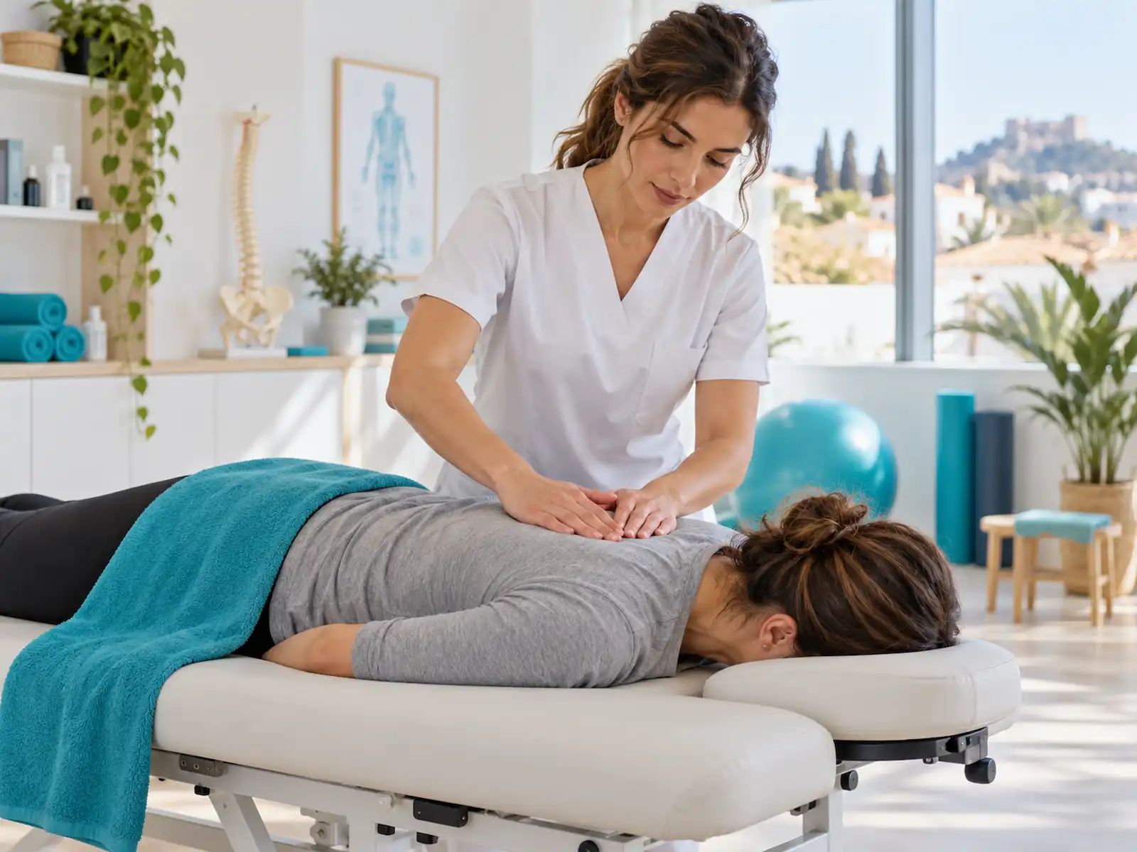 Fisioterapeuta realizando tratamiento manual
