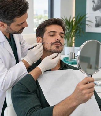 Diseno de injerto de barba y bigote